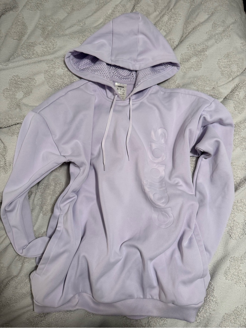 adidas Lavender Pullover Hoodie with Embossed Logo